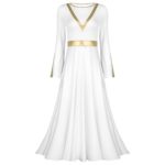 Robe de danse de Ballet à manches longues pour femme, célébration liturgique – Image 4