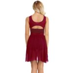 Robe de danse lyrique sans manches, dos découpé, asymétrique, en mousseline de soie – Image 3