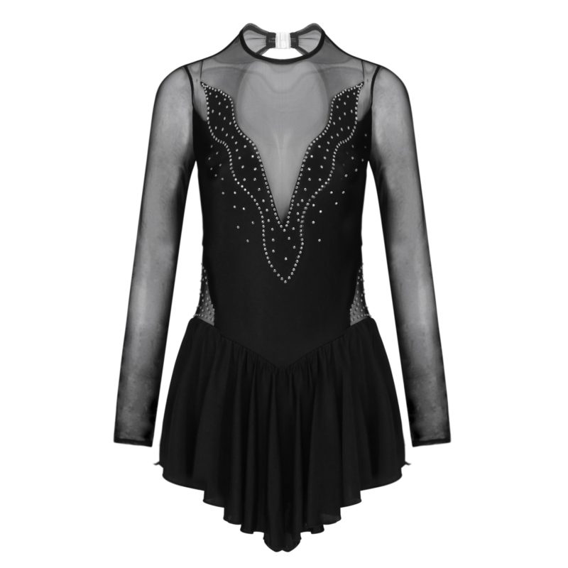 89180-tzzcgi.jpg Robe de danse en maille, manches longues, strass brillants, patinage artistique – Image 5