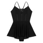 Costume de danse en dentelle, bretelles spaghetti, strass brillant, justaucorps – Image 5