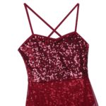 Robe de danse maxi sans manches, bretelles spaghetti, paillettes, avec léotard intégré – Image 5