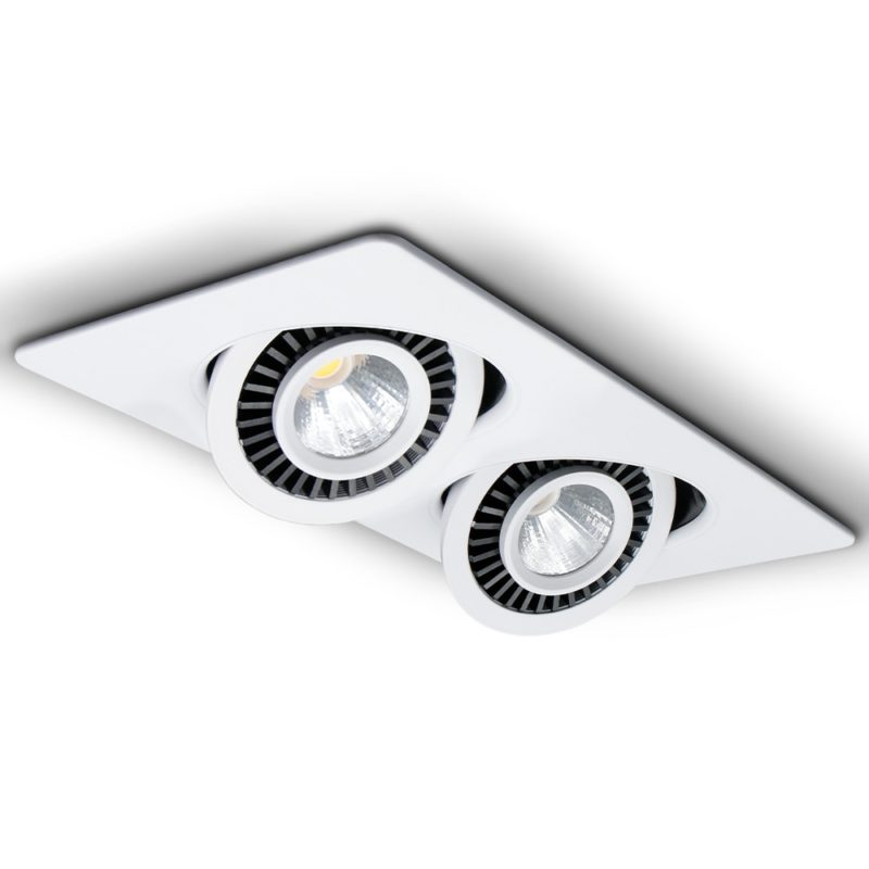 Spot LED COB carré encastrable, rotatif 360°, luminaire de plafond à intensité réglable, 10/14/20/24W – Image 2