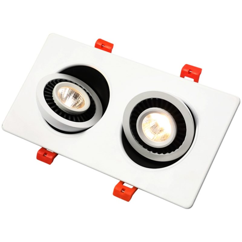 Spot LED COB carré encastrable, rotatif 360°, luminaire de plafond à intensité réglable, 10/14/20/24W – Image 3