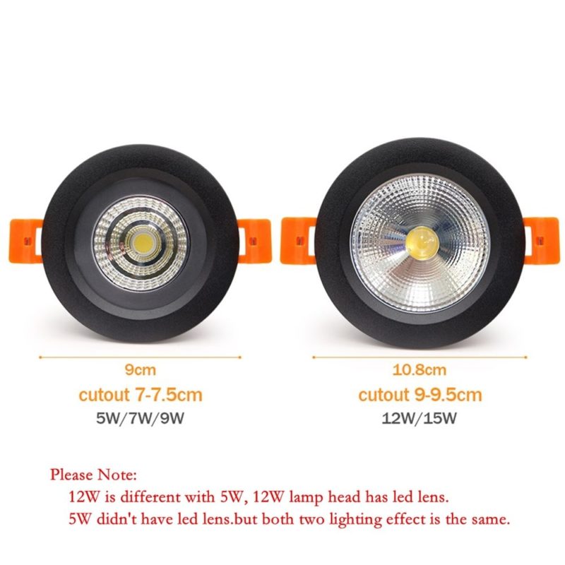 Spot LED COB encastrable, imperméable, norme IP65, pour zone humide, 5/7/12W – Image 6