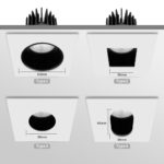 Spot LED encastrable en aluminium anti-éblouissement, carré ou rond, 4 styles, 7W, 10W – Image 3