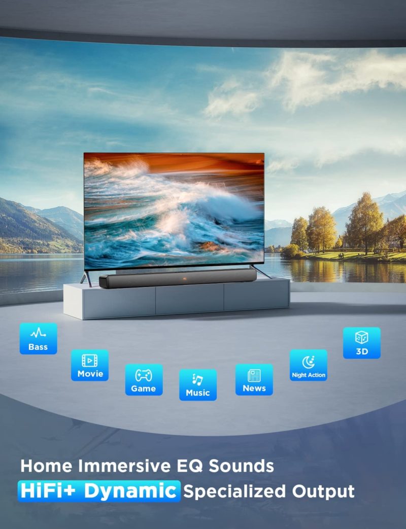 Barre de son 100W Surround, Bluetooth, Home cinéma, basse profonde, télécommande CEC – Image 3