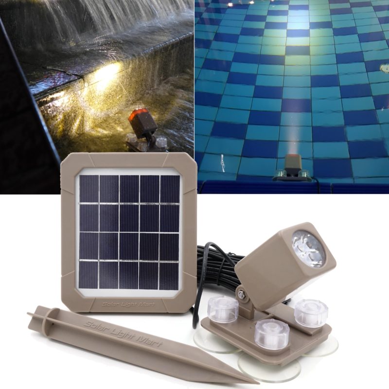 Projecteur LED sous-marin à énergie solaire, lumière blanche chaude – Image 1