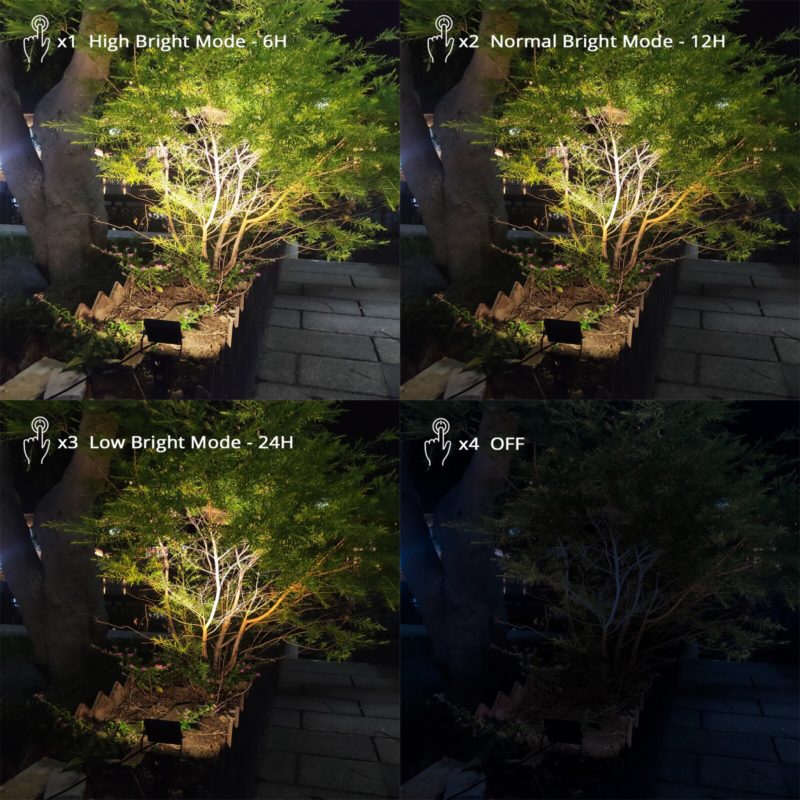 Kit de projecteurs solaires en aluminium 4 en 1, IP65, éclairage blanc chaud – Image 5