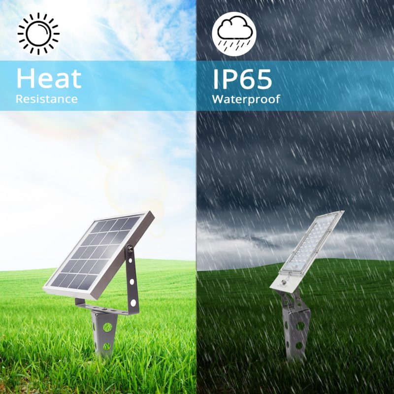 Projecteur LED solaire en métal, étanche, allumage/extinction automatique – Image 5