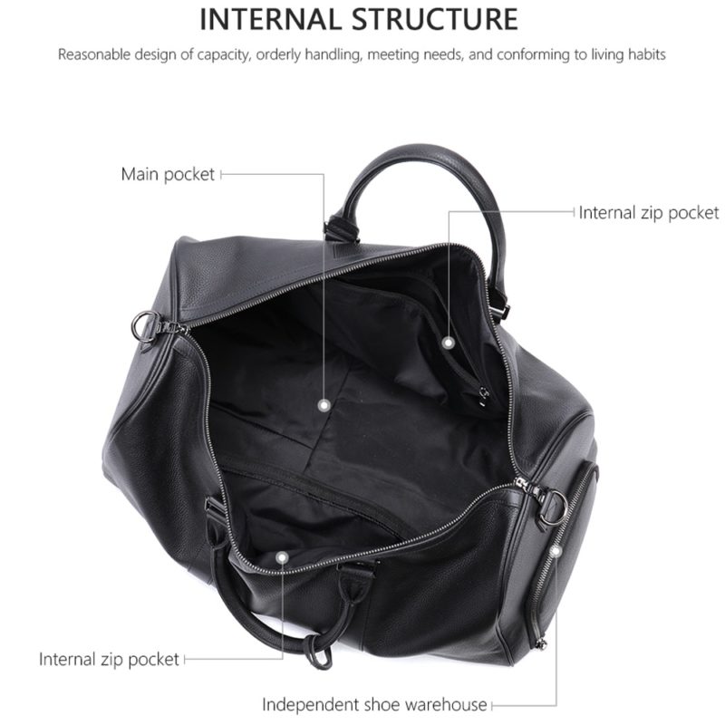 91879-8wm3gt.jpg Sac de voyage en cuir véritable, grand sac pour le week-end – Image 5