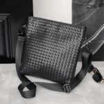 Sac à bandoulière en similicuir tissé noir, vintage – Image 4