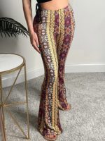 Pantalon évasé taille haute, moulant, décontracté, cloche – Image 2