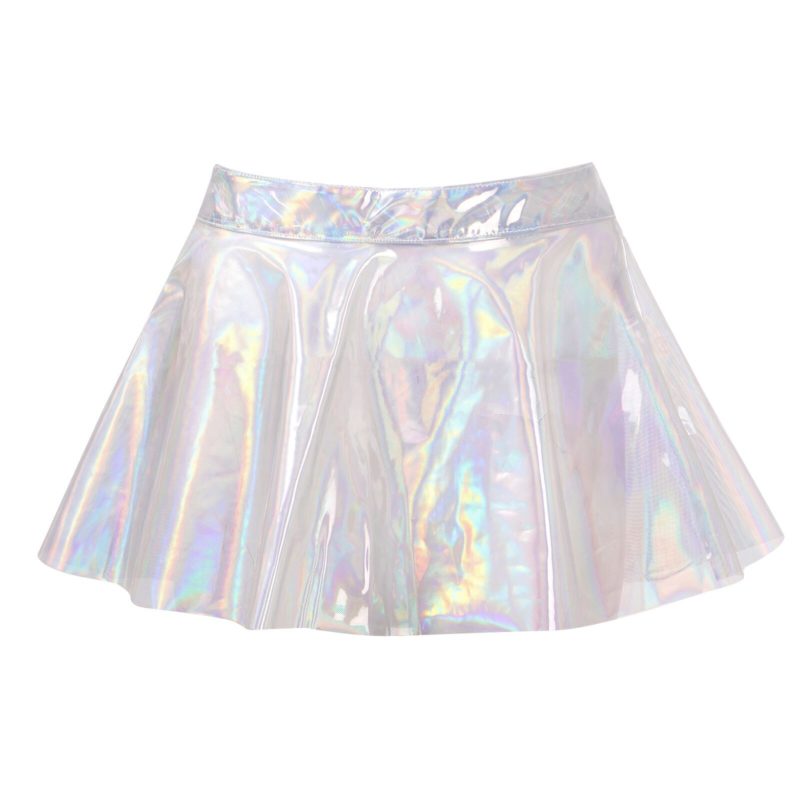 93904-pjgexz.jpg Mini jupe holographique plissée pour femme, Pole dance – Image 3