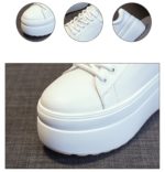 Baskets en cuir véritable décontractées, semelle compensée 8 cm – Image 5