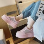 Baskets en cuir véritable décontractées, compensée 8 cm, à plateforme, talon caché – Image 3