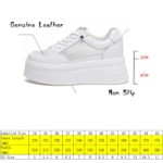 Baskets en cuir véritable décontractées, compensée 8 cm, à plateforme, talon caché – Image 6