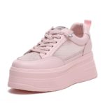 Baskets en cuir véritable décontractées, compensée 8 cm, à plateforme, talon caché – Image 5