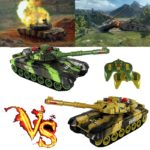 Lot de 2 tanks de combat télécommandés, avec indicateurs de vie, sons réalistes – Image 2