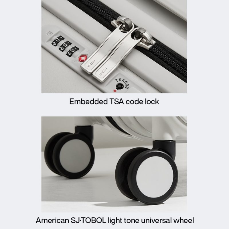 Valise de voyage haut de gamme à poignée large, à roulettes, serrure TSA – Image 5