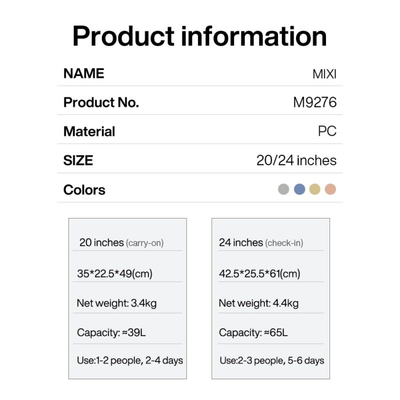 Valise de voyage haut de gamme à poignée large, à roulettes, serrure TSA – Image 16