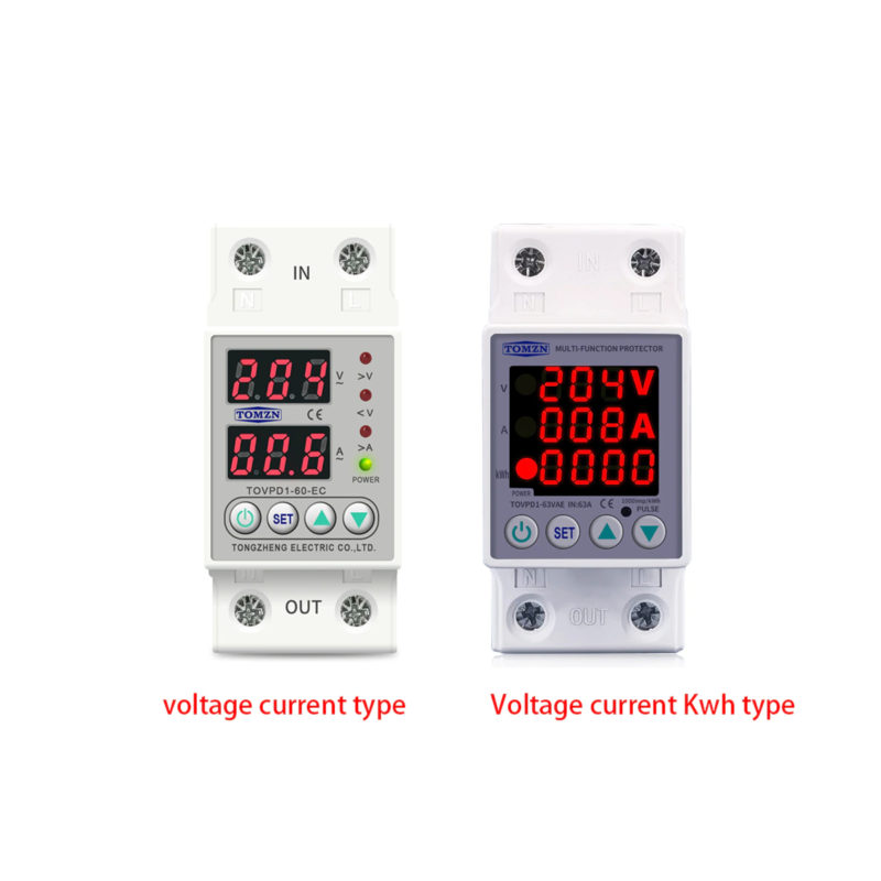 Relais de Tension triphasé 3P + N voltmètre ampèremètre sur et sous Tension  Moniteur Relais Protecteur Ajuster Courant surtension Rail din (Size : 63A  with N 3X230V) : : Commerce, Industrie et Science