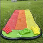 Kit de glissière d'eau, triple piste glissante de 4,80 m, matériau durable, bodyboards inclus – Image 4