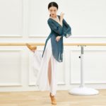 Pantalon de danse classique en mousseline de soie rouge, ample, deux couches, fente latérale – Image 4