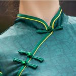 Robe longue de style chinois, Cheongsam améliorée avec bouton de nœud, fente latérale – Image 6