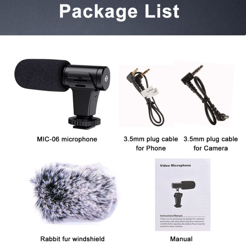 Microphone à condensateur pour caméra, prise 3.5mm, enregistrement, Ultra-large, pour Canon, Sony, Nikon, DSLR, DV – Image 6