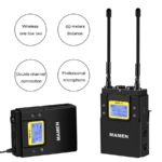 Microphone sans fil UHF professionnel, avec 50 canaux sélectionnables, portée de 60m pour caméras DSLR – Image 2