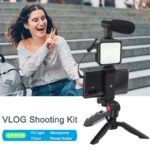 Kit de tournage vidéo professionnel Vlogging, avec Mini trépied, Bluetooth, contrôle Selfie, pour caméra SLR, enregistrement sur Smartphone – Image 2