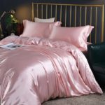 Ensemble 4 pièces 100% satin de soie, housse de couette, drap-housse et taies d'oreiller – Image 2