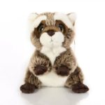 Peluche raton laveur assis mignon, 18 cm