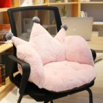 Coussin de chaise en peluche avec couronne, confortable, antidérapant, support lombaire – Image 2