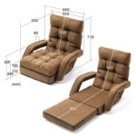 Fauteuil-lit pliable et réglable avec accoudoirs, idéal pour le salon ou la chambre à coucher – Image 8