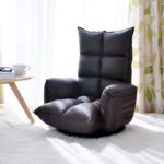 Fauteuil pliable en cuir PU, moderne, réglages multiples, pivotant sur 360 degrés, avec dossier pliable