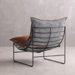 Fauteuil design industriel en cuir PU, structure en métal – Image 4