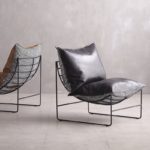 Fauteuil design industriel en cuir PU, structure en métal – Image 3