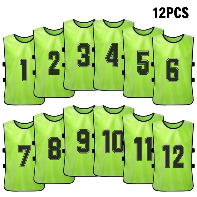 Lot de 12 maillots de sport en équipe pour enfant et adulte, séchage rapide – Image 1
