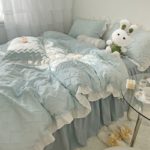 Ensemble 4 pièces à volants, princesse, housse de couette, drap de lit et taies d'oreiller – Image 2