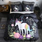 Ensemble 2 à 3 pièces imprimé licorne, housse de couette et taies d'oreiller