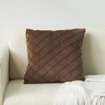 Housse de coussin en velours à rayures, couleur unie, 45x45 cm – Image 4