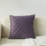 Housse de coussin en velours à rayures, couleur unie, 45x45 cm – Image 5