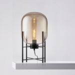 Lampadaire sur pied en verre ambré ou fumé, 40W – Image 2