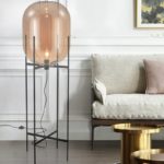 Lampadaire sur pied en verre ambré ou fumé, 40W – Image 6