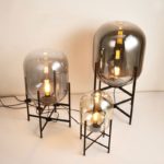 Lampadaire sur pied en verre ambré ou fumé, 40W – Image 3