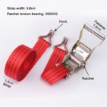 Courroie d’attache avec cliquet 2m, double crochet, dispositif de serrage – Image 2