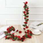 Guirlande de roses artificielles, arc adapté au jardin, 250 cm – Image 3