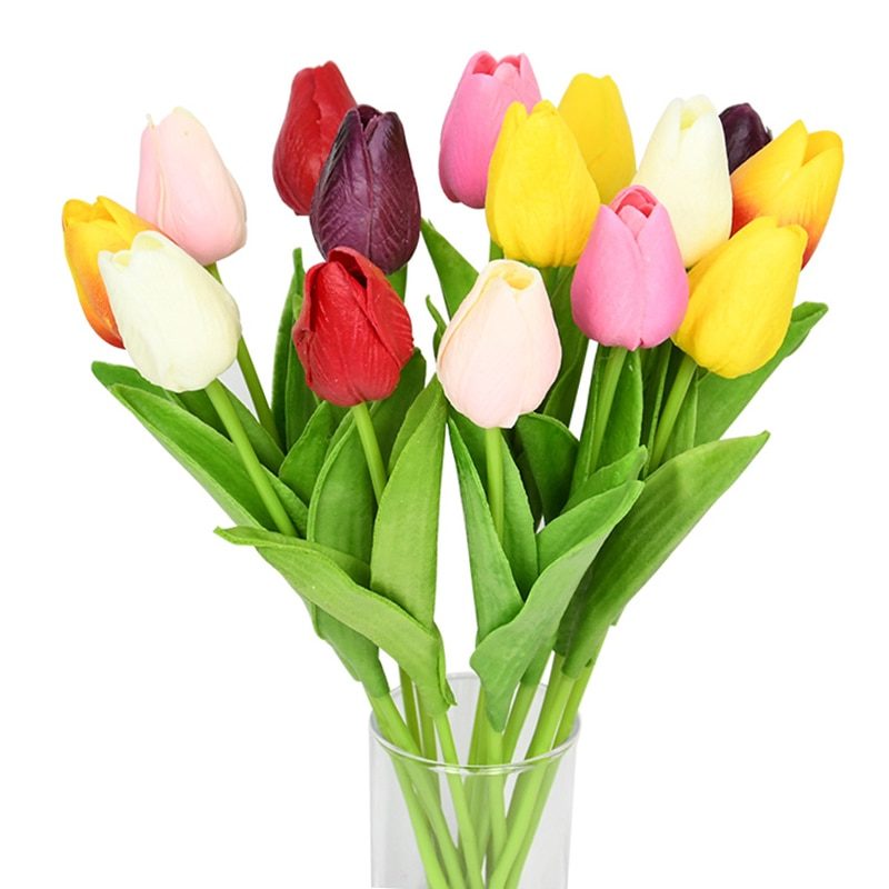 Lot de 10 tulipes artificielles, 35 cm