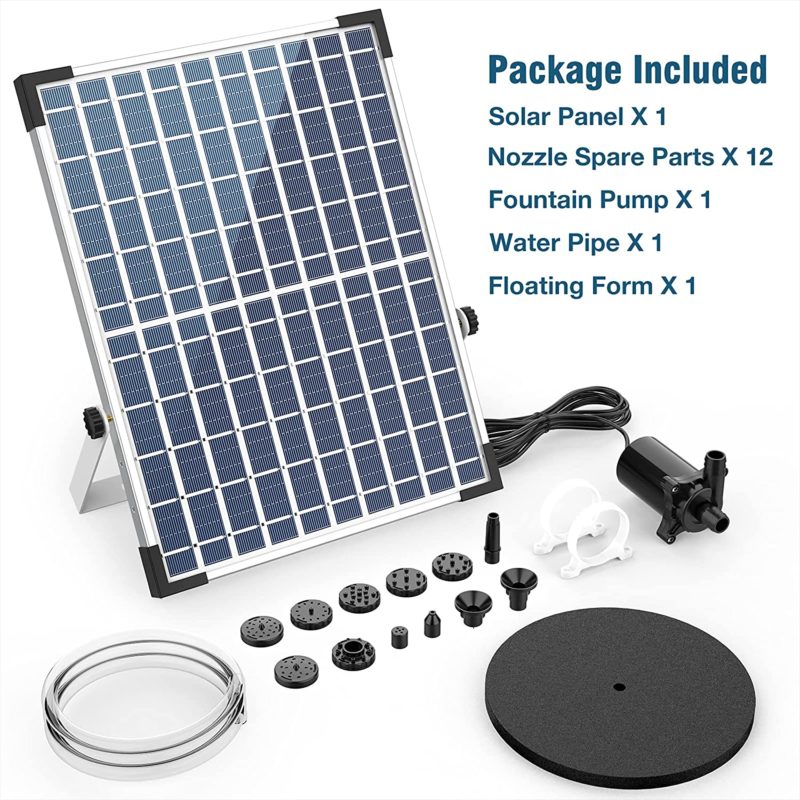 Ensemble fontaine solaire 12W, 12 buses à double couche, pour étang et piscine – Image 2